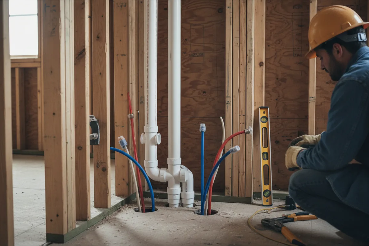 Drain and supply rough-in during Drain Cleaning in Indian Head